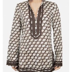 Tory Burch Elephant Print Classic Tunic Sz. 6